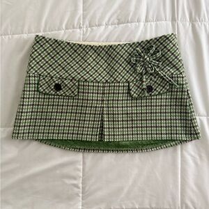 Vintage Abercrombie & Fitch Wool Houndstooth Mini Skirt